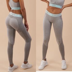 Gymshark Flex Leggings - Light Blue & Grey Marle